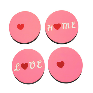 Love Home Pink Coasters