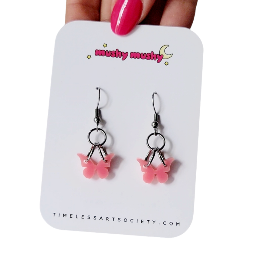 Mariposita Earrings, Pink