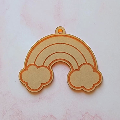Rainbow acrylic keychain blank- 3in
