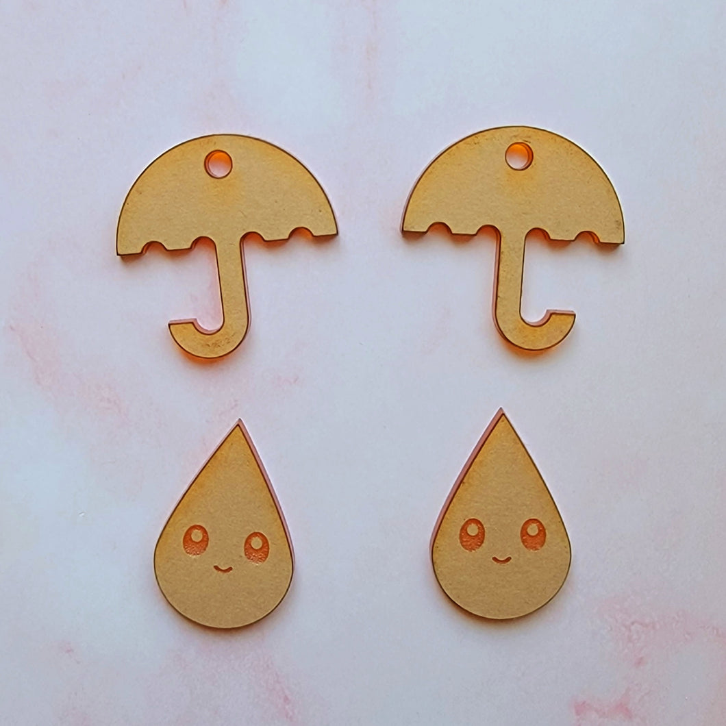 Umbrella and Raindrop acrylic blanks