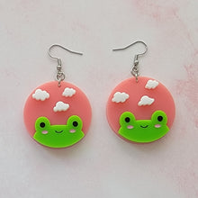 Load image into Gallery viewer, Frog Head In The Clouds Earrings
