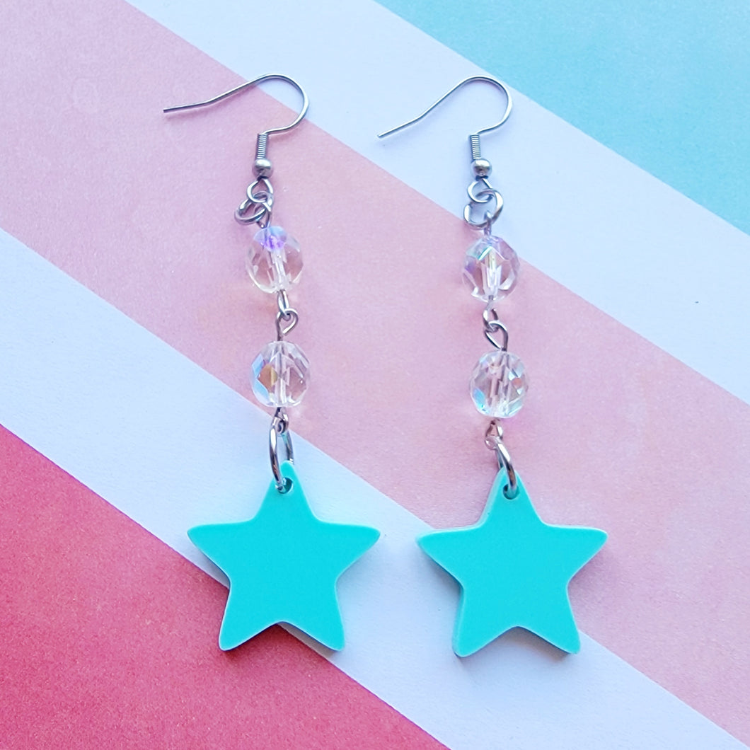 Star Sparkle Dangle Earrings