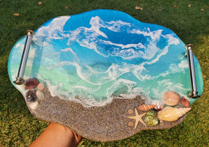Malibu Sand Beach Tray & Coaster Set- Made to order