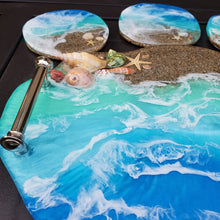 Load image into Gallery viewer, Malibu Sand Beach Tray &amp; Coaster Set- Made to order
